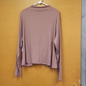 Old Navy Size 3X Lavender Mock Neck Ribbed Longsleeve Ultralite Top